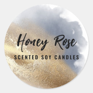 Gold And Navy Blue Candle Labels