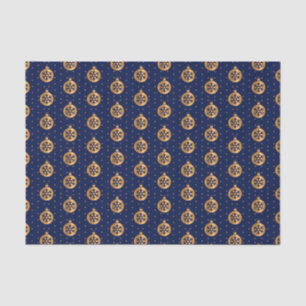 Gold and Navy Blue Christmas Ornaments Tissue Paper