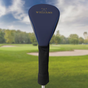 Gold And Navy Blue Custom Name Golf Clubs Golf Head Cover
