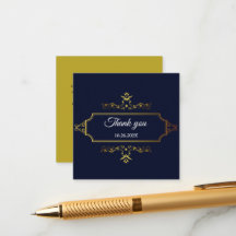 Gold and Navy Blue Indian Style Envelope Enclosure