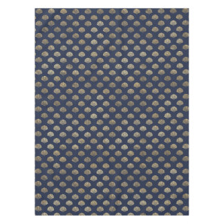 Gold and Navy Vintage Art Deco Flower Pattern  Tablecloth