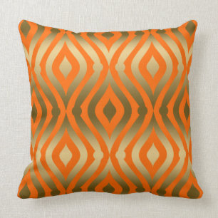 Gold And Orange Geometric Pattern Cushion