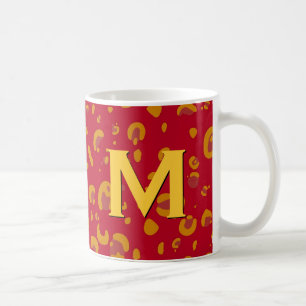 Gold and Orange Leopard Monogram Mug