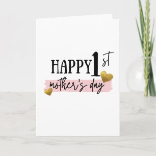 Gold and Pink 1st Mother's Day Card