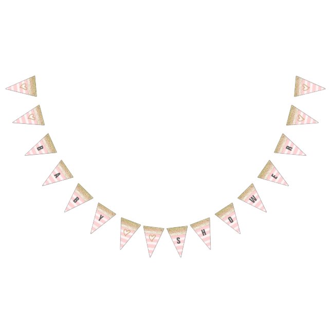 Gold and Pink Baby Shower Banner (All)