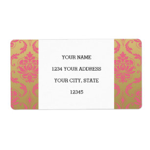 Gold and Pink Classic Damask