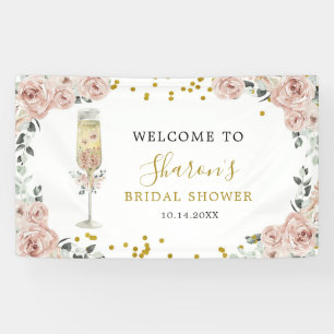 Gold and Pink Dusty Rose Soiree Bridal Shower Banner