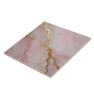 Gold and pink marble texture tile