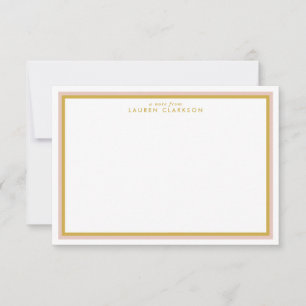 Gold and Pink Modern Double Frame Note card