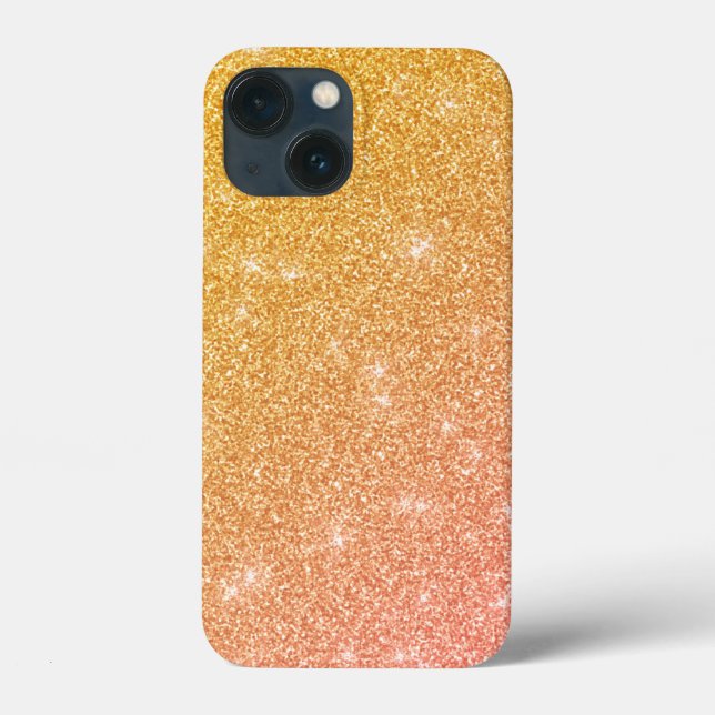 Gold And Pink Ombre Glittered Textured Case-Mate iPhone Case (Back)