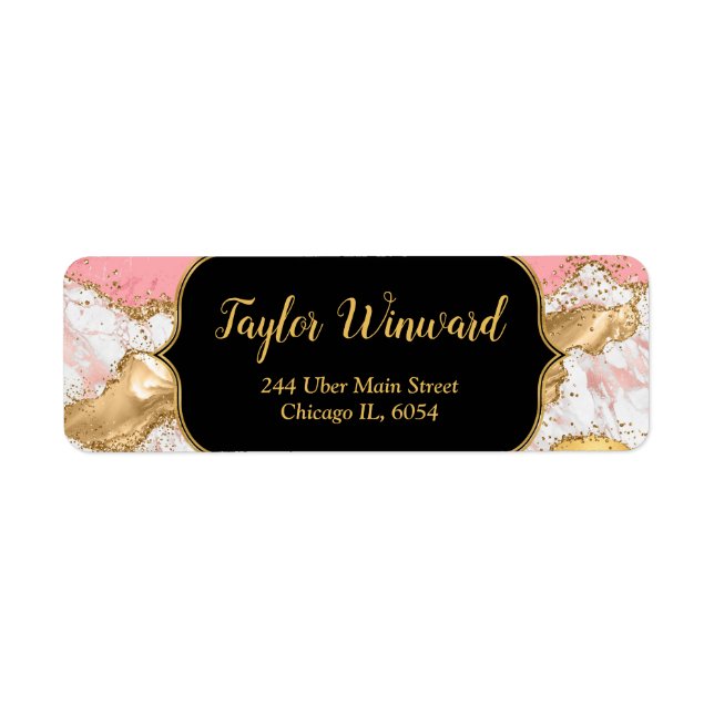 Gold and Pink Sequins Agate (Front)