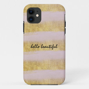 Gold and Pink Stripes iPhone 11 Case
