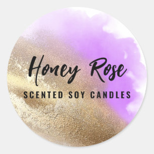 Gold And Purple Candle Labels