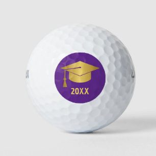 Gold and Purple Custom Graduation Golf Balls