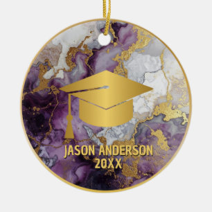 Gold and Purple Custom Graduation Ornament