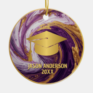 Gold and Purple Custom Graduation Ornament