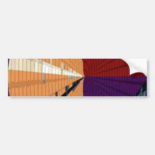 Gold and Purple Diamond Pyramid Patterns 12 Bumper Sticker