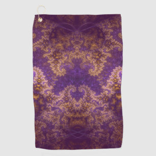 Gold and Purple Fractal Golf Towel