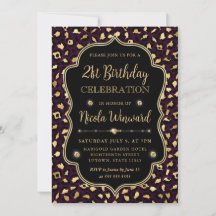 Gold and Purple Leopard Print Birthday Party