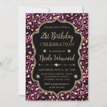 Gold and Purple Leopard Print Birthday Party