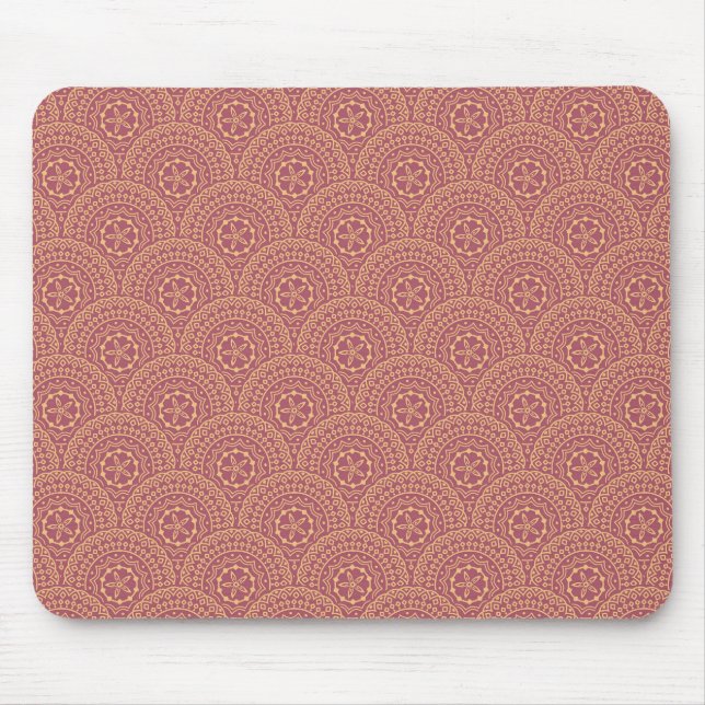 Gold and purple mandala waves pattern mouse mat (Front)