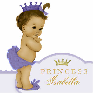 Gold and Purple Princess Baby Shower Standing Photo Sculpture
