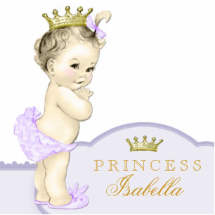 Gold and Purple Princess Baby Shower Standing Photo Sculpture