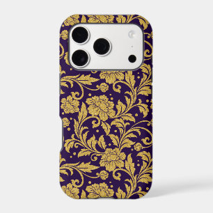 Gold and Purple vintage floral damask