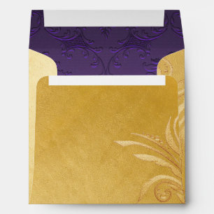 Gold and Purple Wedding Square Envelope
