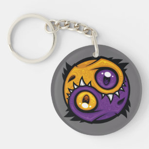 Gold and Purple Yin Yang Dragons Key Ring