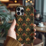 Gold and red Art Deco pattern on black Case-Mate iPhone 14 Pro Case<br><div class="desc">Gold and red Art Deco pattern over a black background.</div>