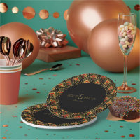 Gold and red Art Deco pattern Paper Plates