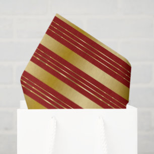 Gold and Red Background Shiny Stripes Accent Tissue Paper