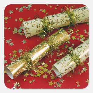 Gold and red christmas decoration stickers
