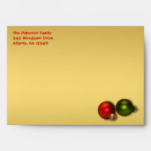 Gold and Red Christmas Envelope for 5"x7" Sizes