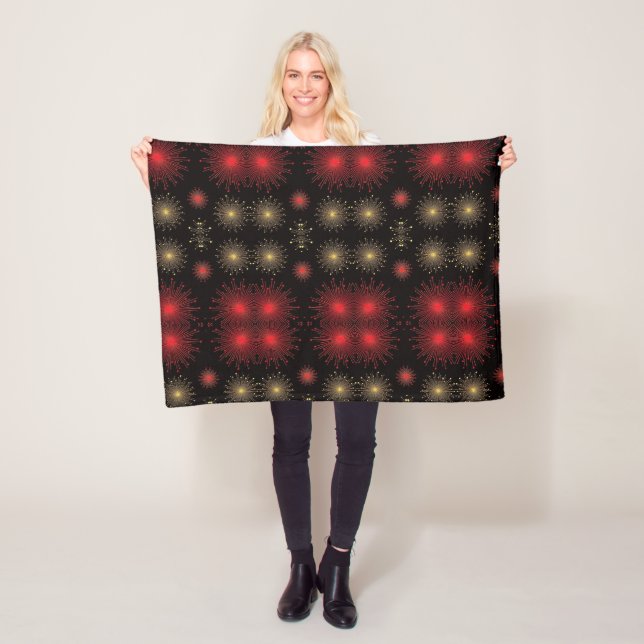 Gold and Red Fireworks Blanket (In Situ)