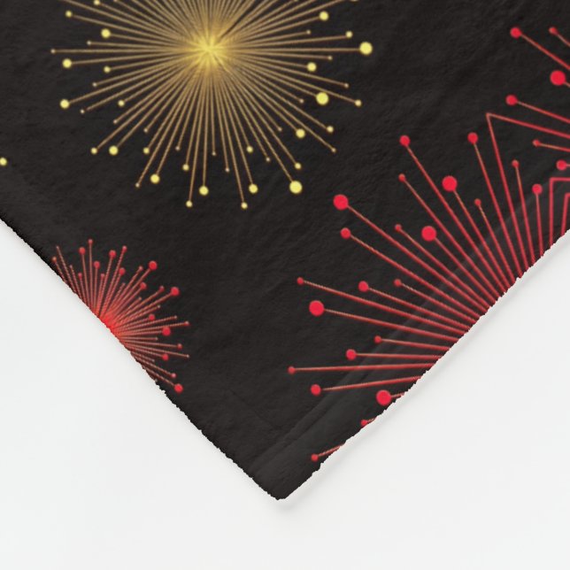 Gold and Red Fireworks Blanket (Corner)