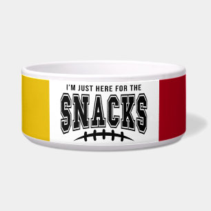 Gold And Red Football Here For The Snacks Pet