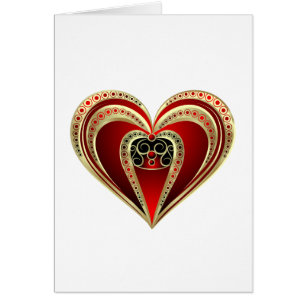 Gold and Red Heart