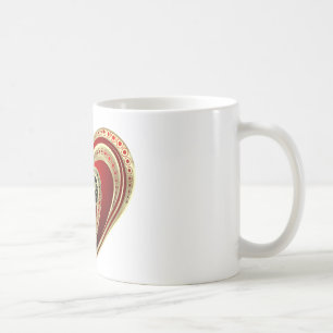Gold and Red Heart Coffee Mug