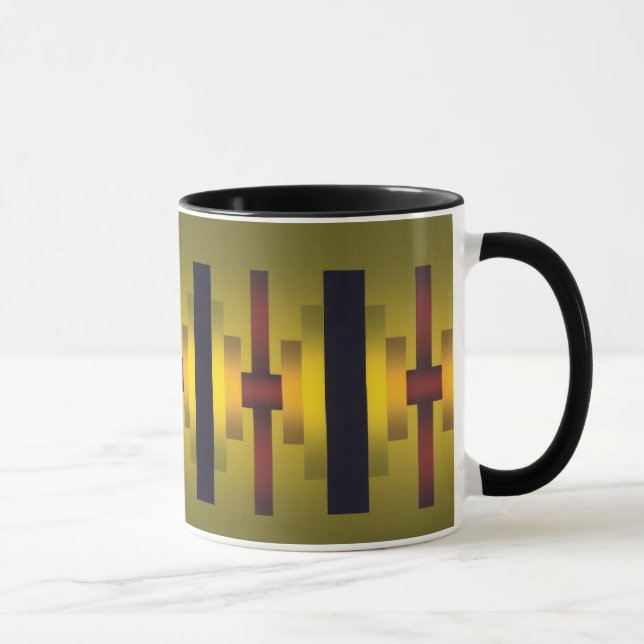 Gold and red industrial look coffee mug (Right)