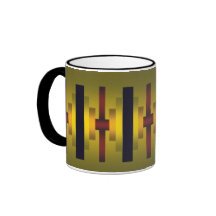 Gold and red industrial look coffee mug