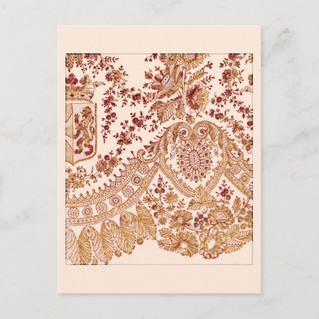 Gold And Red Lace Postcard (Front)