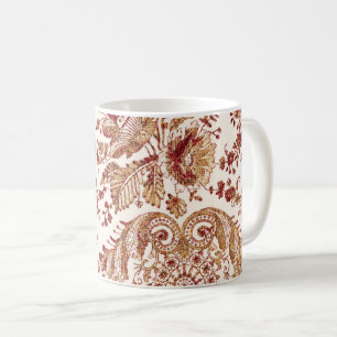 Gold And Red Lace Roses Coffee Mug