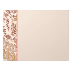 Gold And Red Lace Roses Notepad