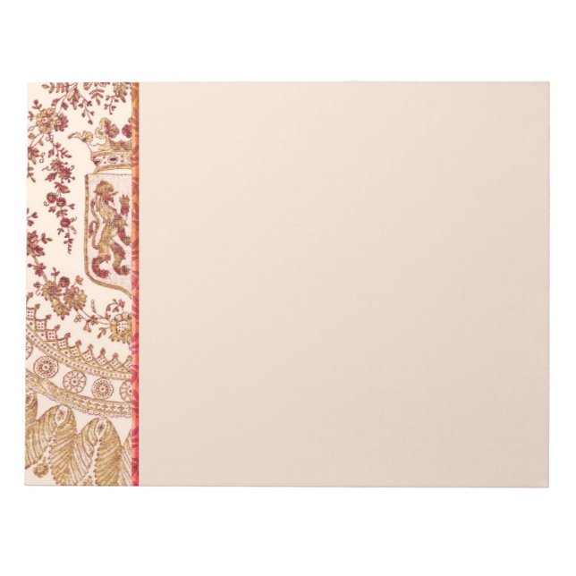 Gold And Red Lace Roses Notepad (Front)
