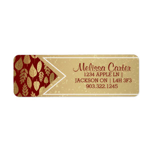 Gold and Red Leaf Pattern