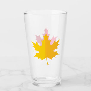Gold and Red Maple Leaves Glass