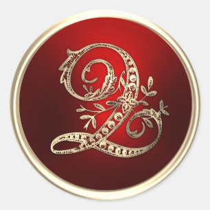 Gold and Red Monogram Q Envelope Seal