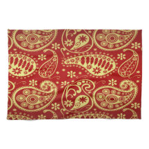Gold And Red Paisley Pattern